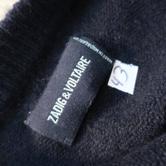 Womens Zadig & Voltaire 100% Cashmere Black Markus Mantra Sweater L - Picture 11 of 11